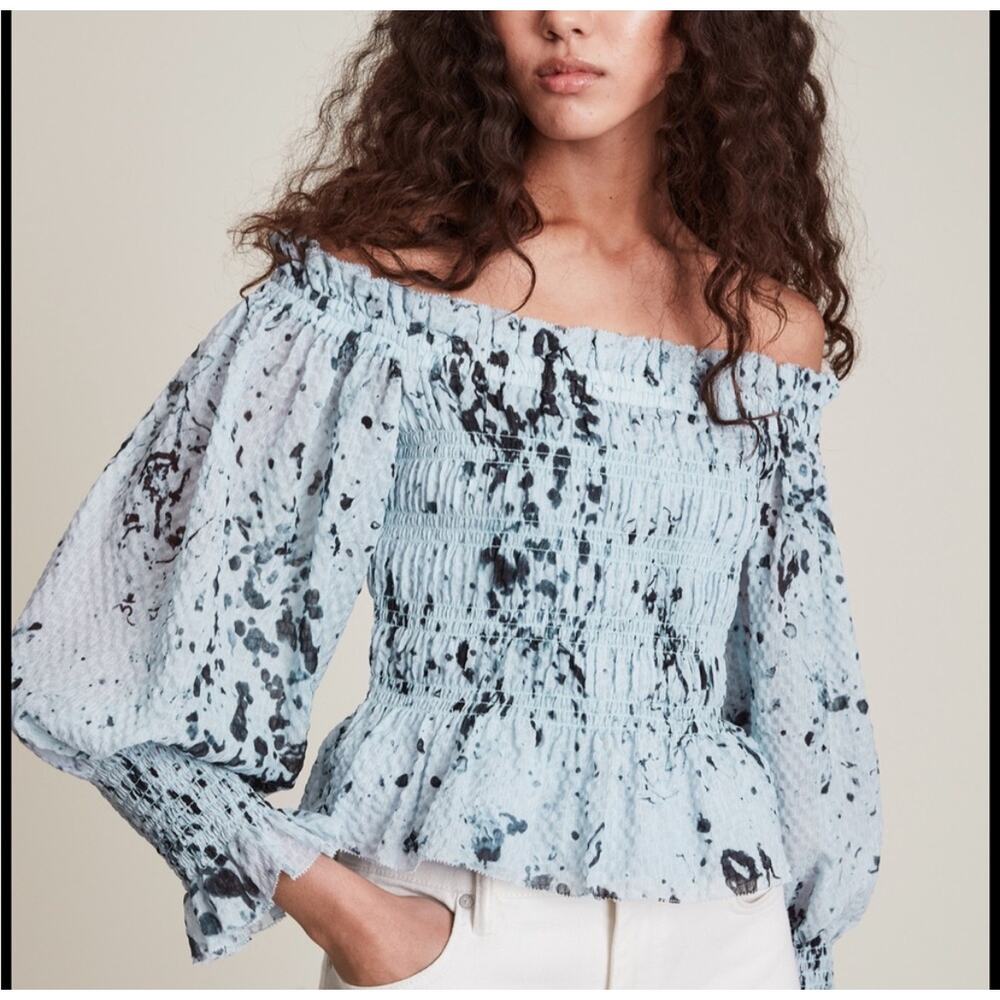 ALLSAINTS  Lara Portland off the shoulder top Size 8 whimsigoth Romantic Fairy